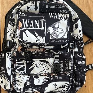 Graphic Black and White Anime Backpack